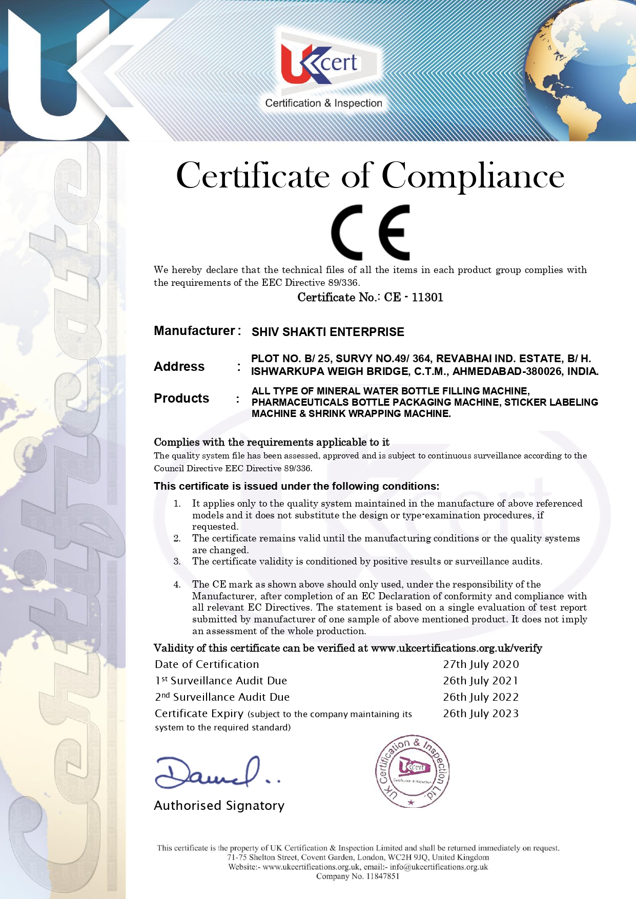 Certificate of Compliance