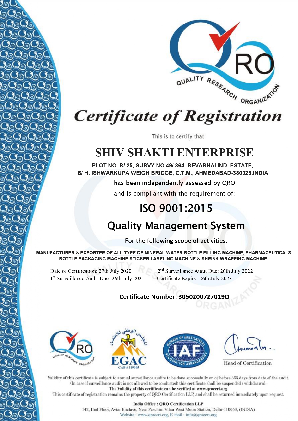 Certificate of Registration